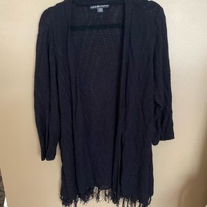 Black long sweater cardigan